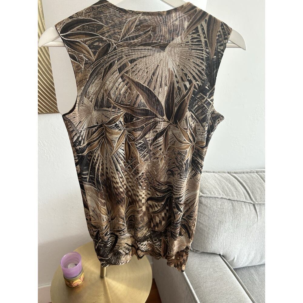 Cache Y2K  Plunge Neck Stretch Top Size L Tropical - Picture 5 of 11